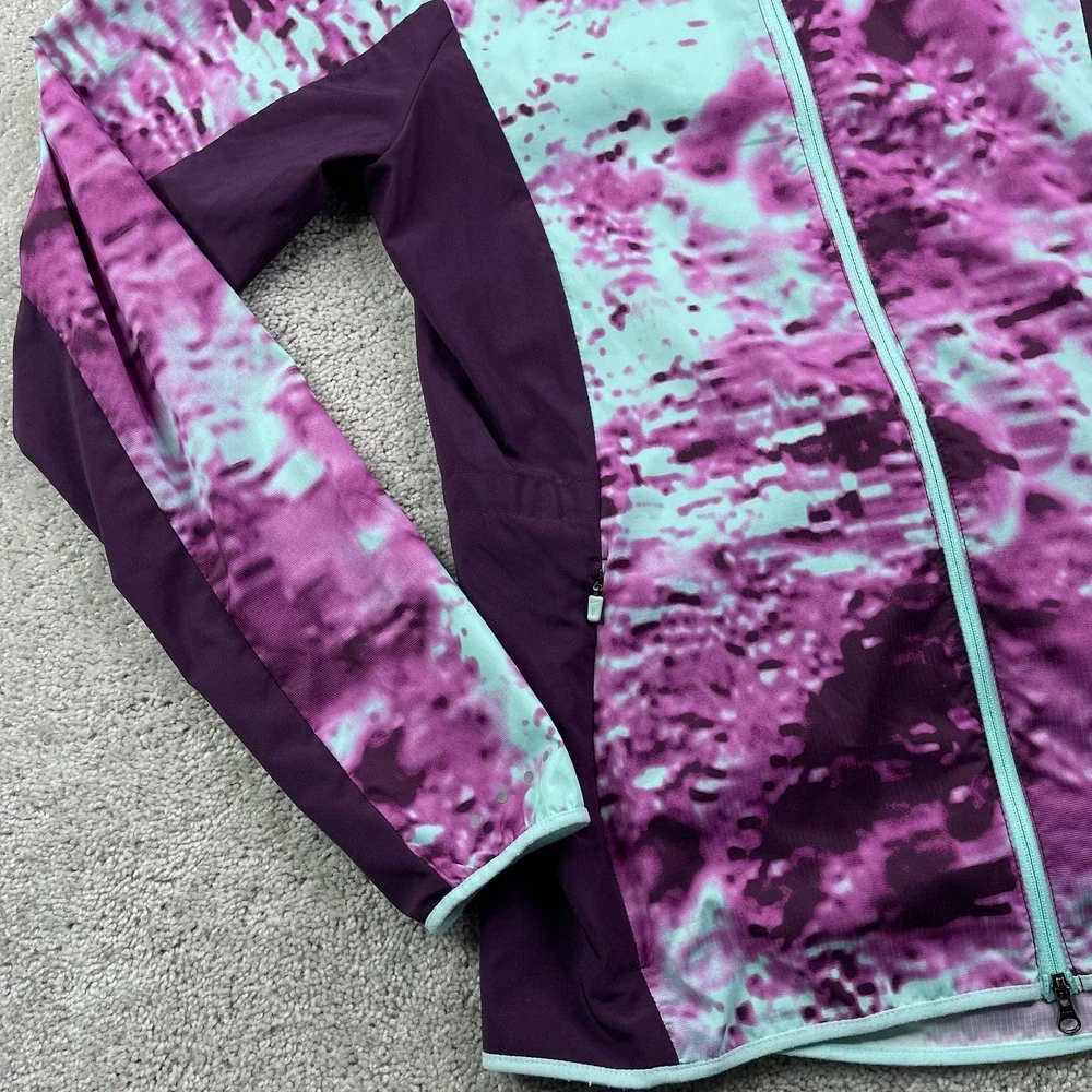 Nike Jacket Womens Medium Purple Printed Trail Kiger Lightweight Running Ripstop